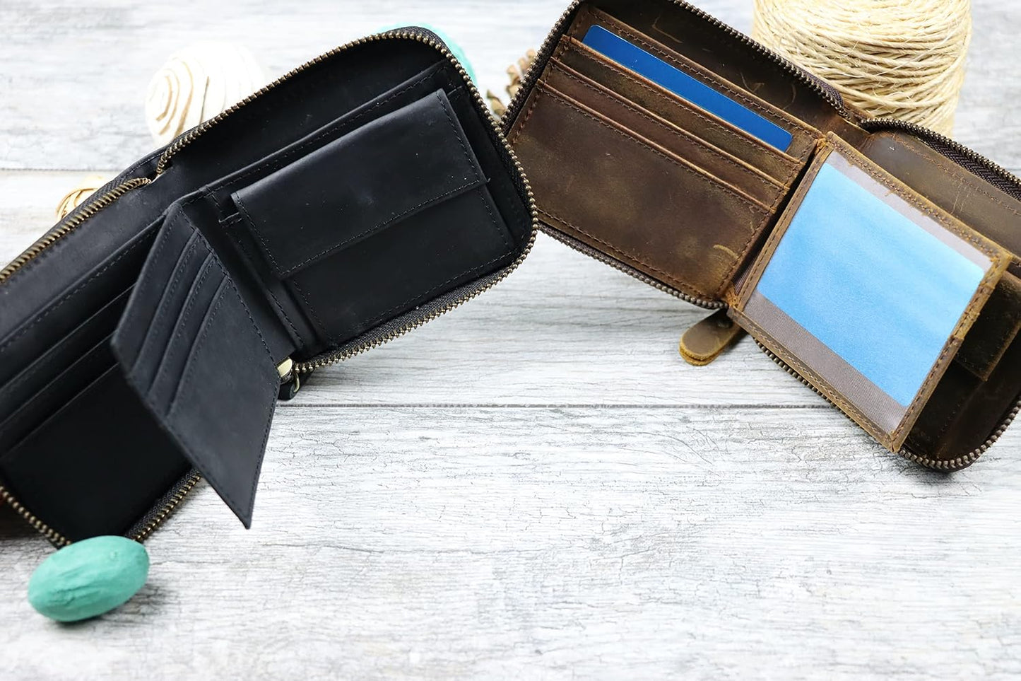 HOTLeather Zipper Wallet, Small Leather Wallet, Unisex Minimalist wallet, personalized Leather Wallet, Anniversary Gift, Credit Card Case, Coin Purse