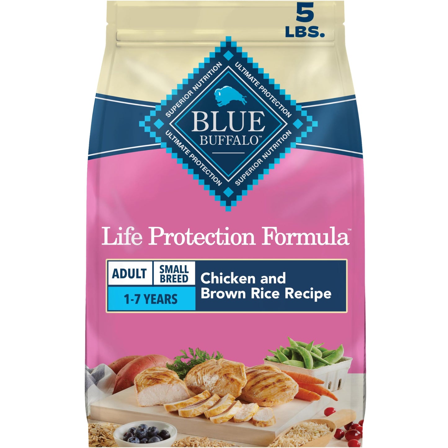 HOTBlue Buffalo Life Protection Formula Chicken Small Breed Dry Dog Food, 5 lb | Real Chicken #1 Ingredient, Antioxidant-Rich LifeSource Bits, Supports Higher Energy Needs, Formulated for Small Breed Dogs