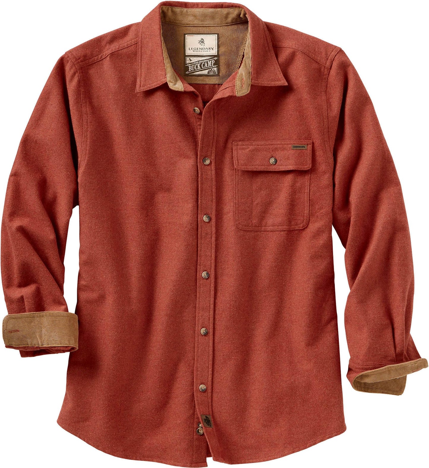 HOTLegendary Whitetails Mens Long Sleeve Button Down 100% Cotton Flannel Shirt
