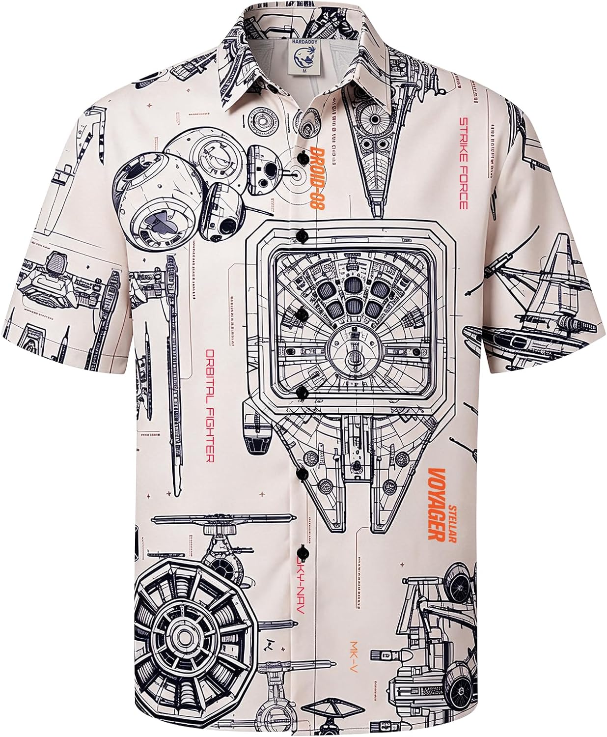 HOTHardaddy Men's Hawaiian Shirt Short Sleeves Printed Button Down Summer Beach Casual Shirts