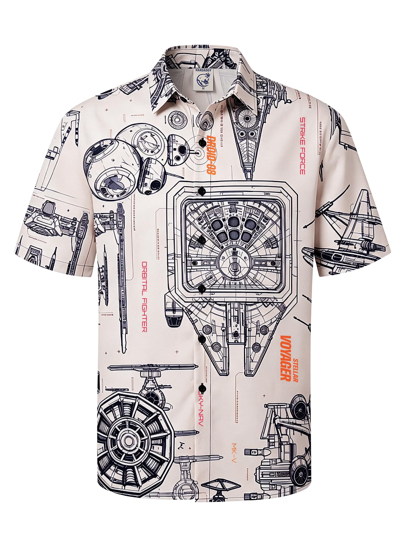 HOTHardaddy Men's Hawaiian Shirt Short Sleeves Printed Button Down Summer Beach Casual Shirts