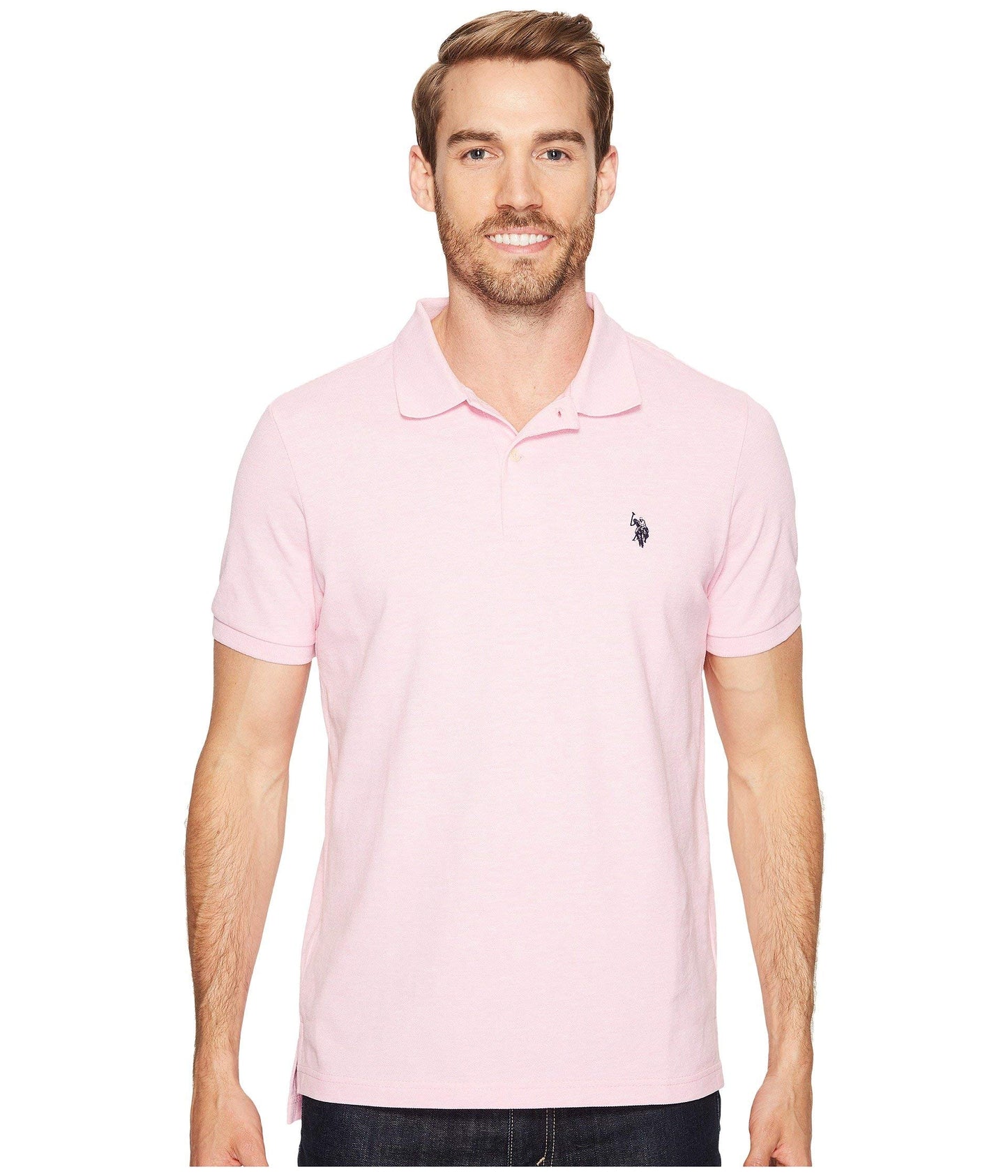 HOTU.S. Polo Assn. Men's Classic Polo Shirt, Two-Button Closure Pique Polo Shirt, Summer Fashion Golf Shirt | Two-Button Closure Pique Polo Shirt, Summer Fashion Golf Shirt