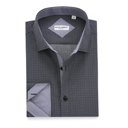 HOTAlex Vando Mens Printed Dress Shirts Regular Fit Casual Button Down Shirt | Wrinkle resistant, Machine washable, Contrast on inner collar & cuff, True-to-size cut, Business & Daily, Easy outfit pairing