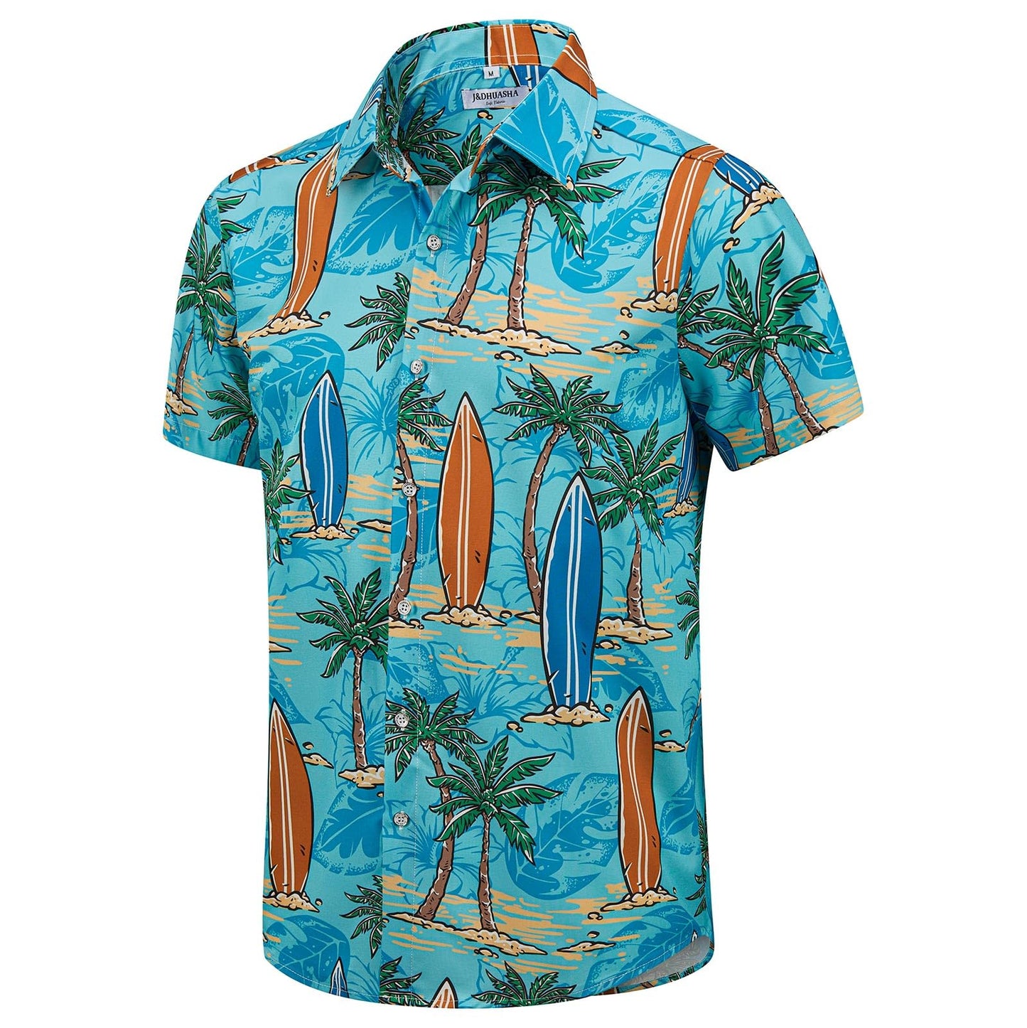 HOTJ&DHUASHA Men's Hawaiian Shirts Casual Button Down Short Sleeve Beach Tropical Aloha Shirt