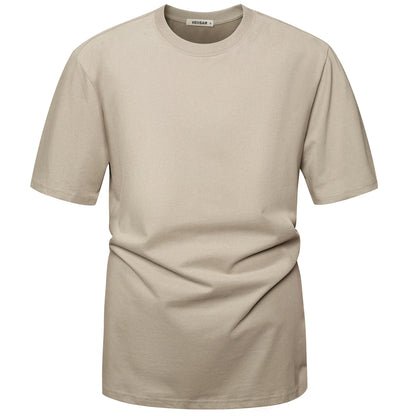 HOTVEIISAR Men's Heavy Weight Crew Neck T-Shirt Mens Premium Cotton Tee - Pre Shrunk S-3XL
