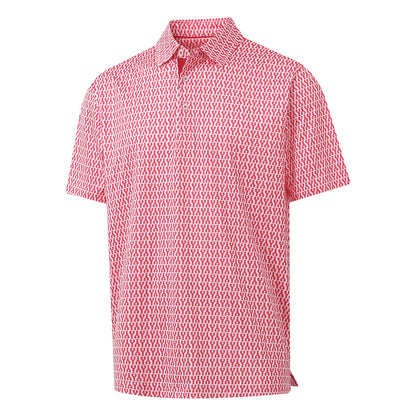 HOTGolf Shirts for Men Dry Fit Short Sleeve Print Performance Moisture Wicking Polo Shirt