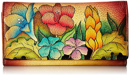 HOTAnna by Anuschka Women's Hand Painted Genuine Leather Multi Pocket Wallet