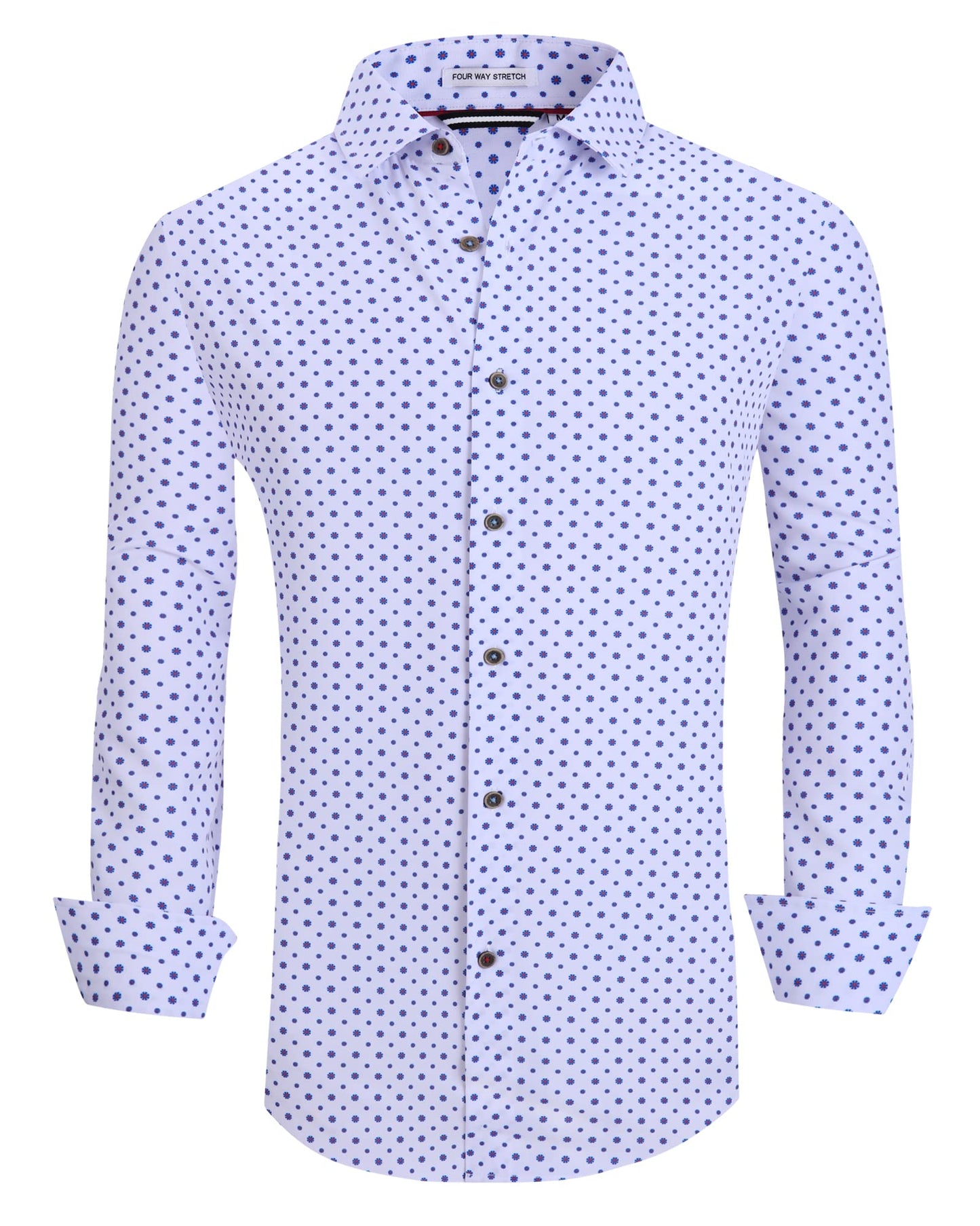 HOTAlex Vando Mens Wrinkle Free 4-Way Stretch Print Business Casual Shirt | Wrinkle resistant, Machine washable, Classic check Pattern, True-to-size cut, Business & Daily, Easy outfit pairing
