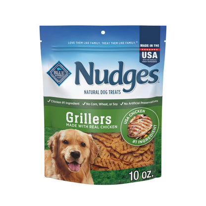 HOTBlue Buffalo Nudges Chicken Grillers Natural Dog Treats, Tender & Meaty Dog Snacks, Easy-To-Tear for Training, Made in the USA with Real Chicken, No Artificial Preservatives, 16 oz.