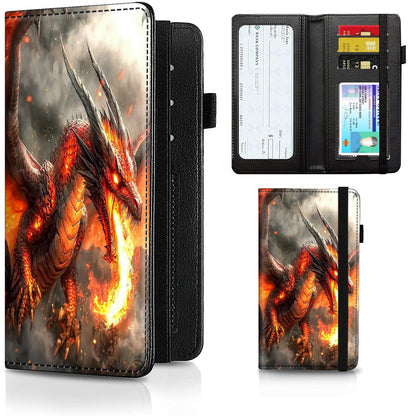 HOTCheckbook Cover for Men Women PU Leather Slim Check Book Holder Covers Wallet Case with Card Slots Duplicate Checks Card Pen Holder with RFID Blocking & Elastic Strap,Cute A Cat