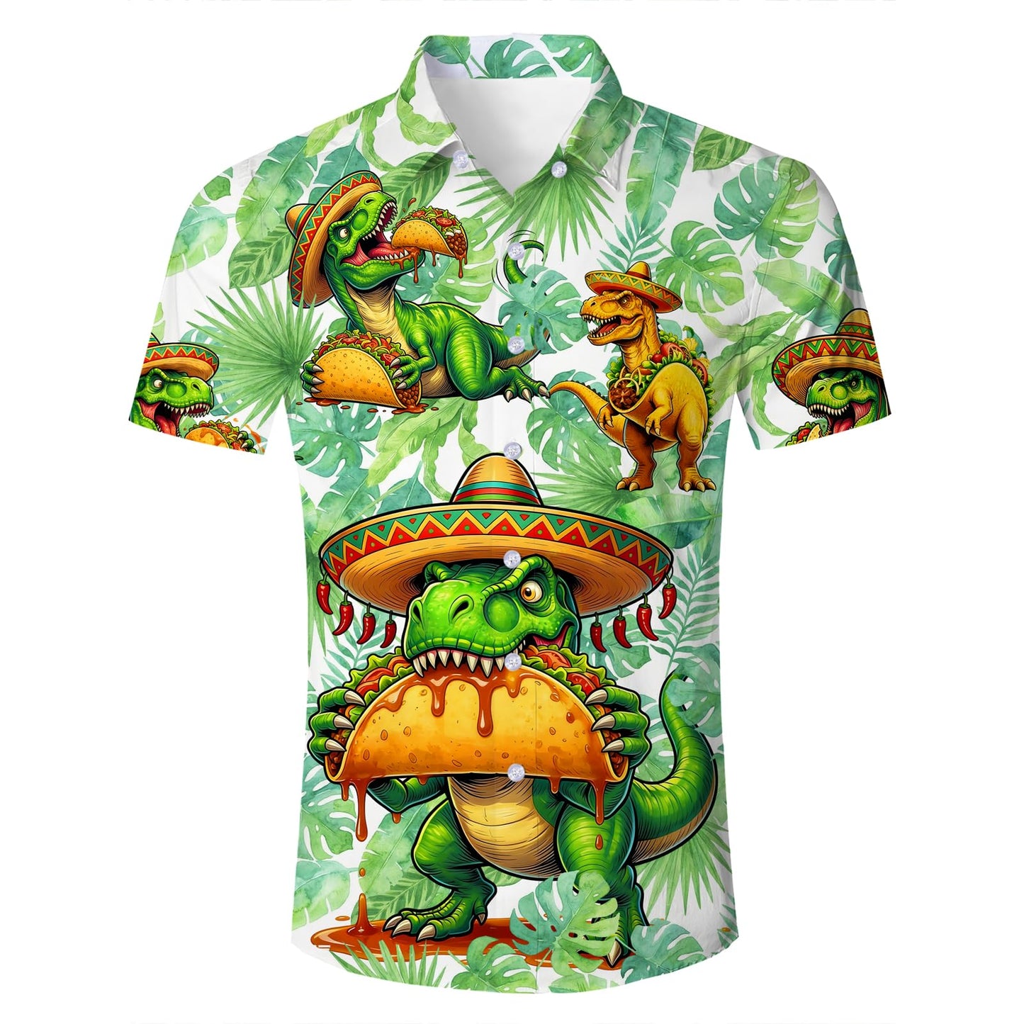 HOTFanient Mens Hawaiian Shirt Summer 3D Print Casual Short Sleeve Button Down Graphic Aloha Dress Shirts