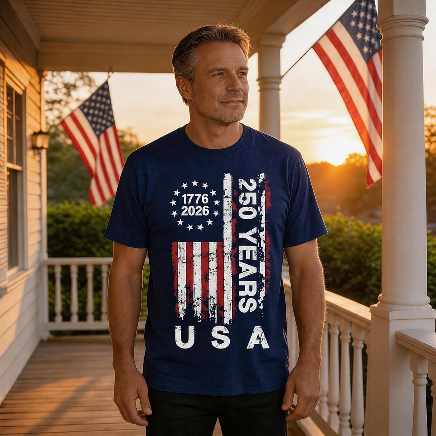 HOT250 Anniversary USA Shirts: 1776-2026 250th Birthday Patriotic American Flag T-Shirt 4th of July Shirt