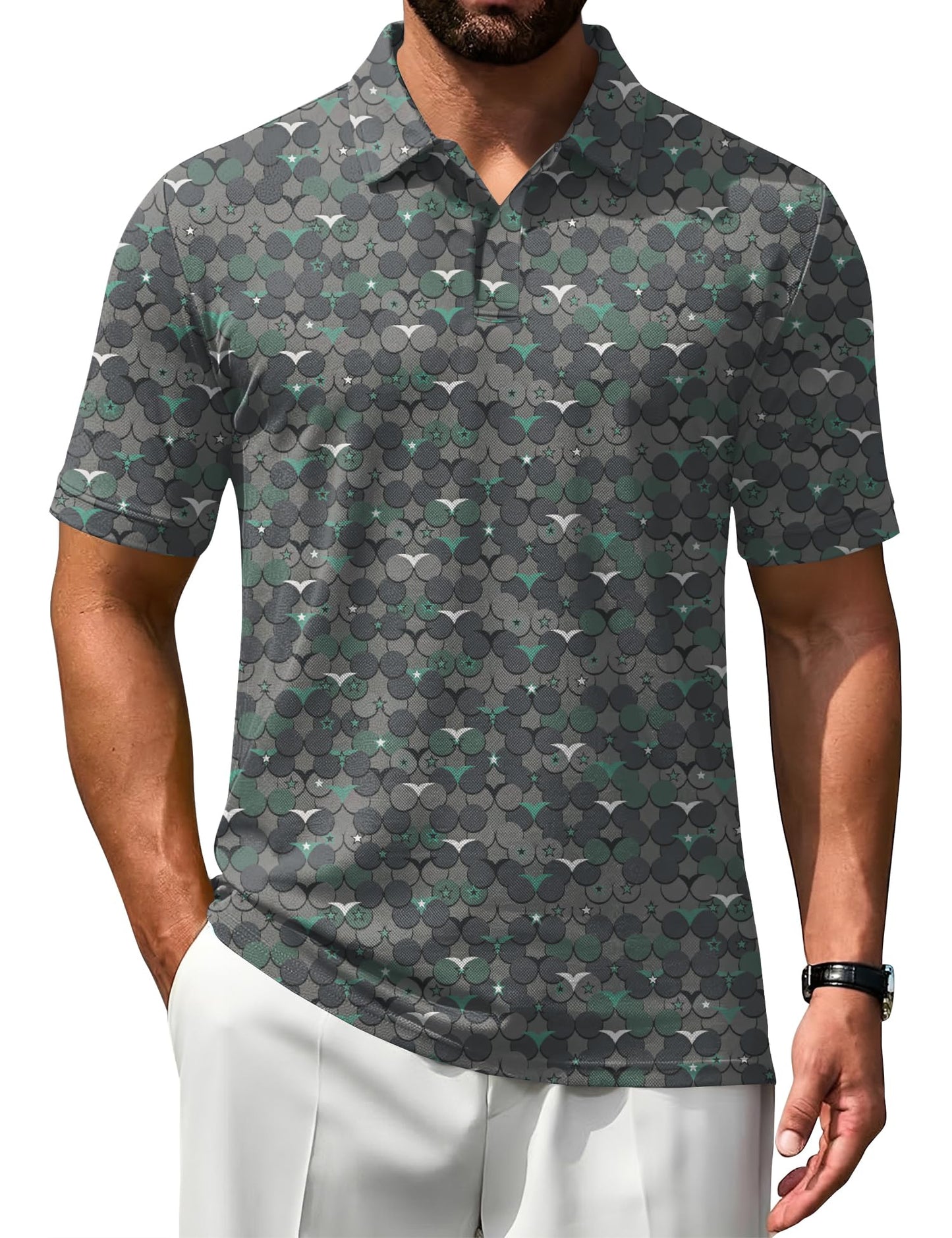 HOTPoriff Mens Polo Shirts Short Sleeve Golf Shirt Dry Fit Athletic T-Shirt Moisture Wicking Top (S-3XL)