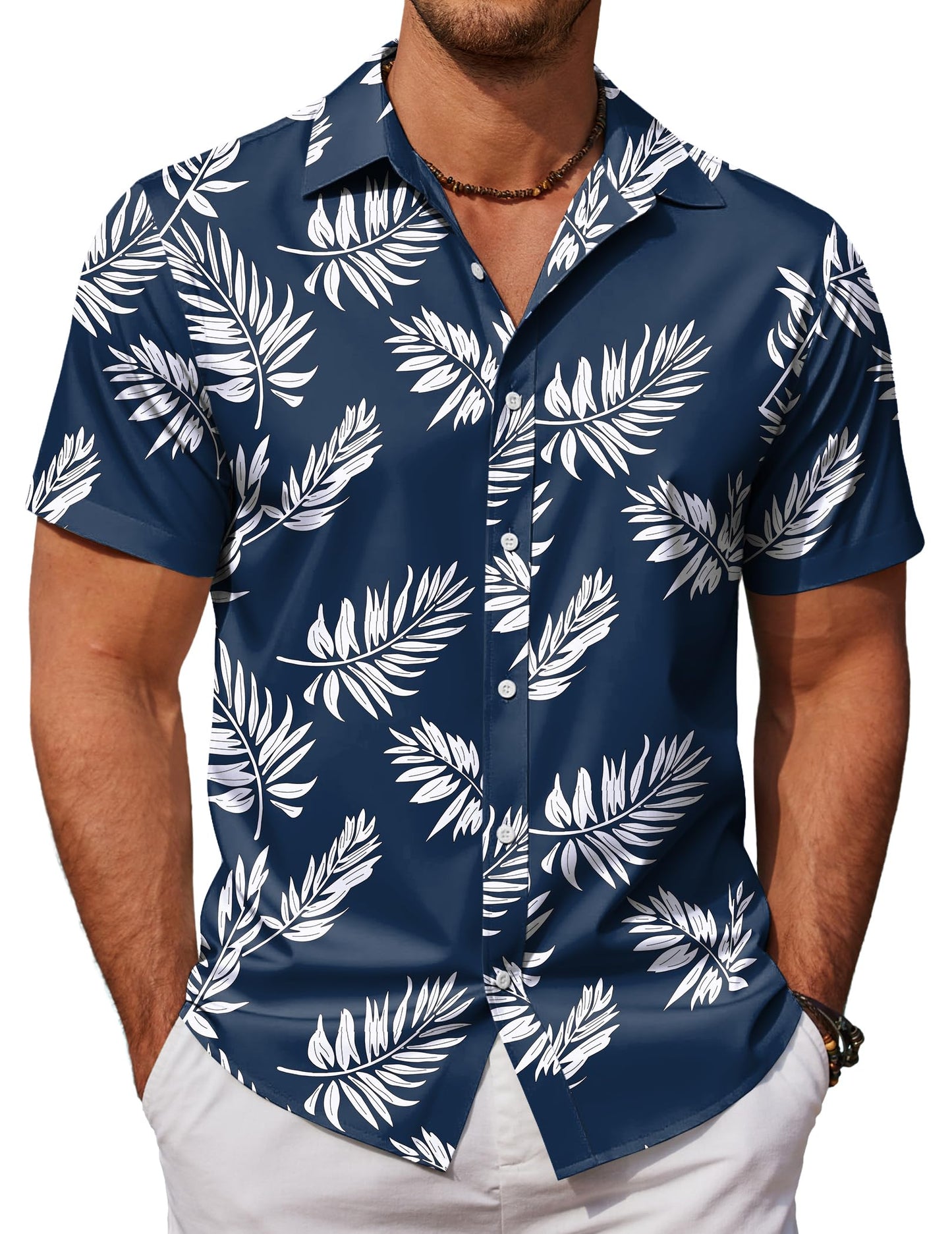 HOTCOOFANDY Mens Hawaiian Shirts Short Sleeve Button Down Aloha Shirt Casual Beach Clothes