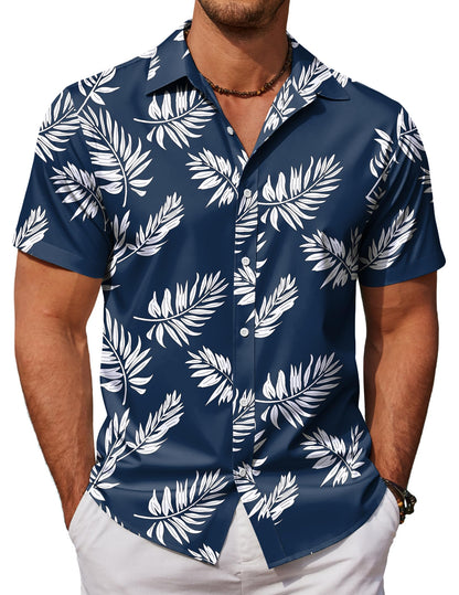 HOTCOOFANDY Mens Hawaiian Shirts Short Sleeve Button Down Aloha Shirt Casual Beach Clothes