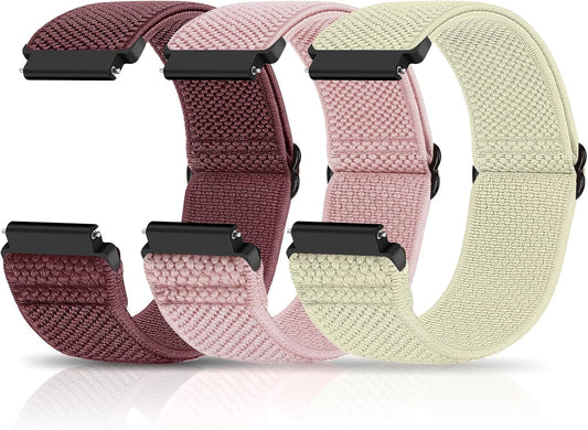 HOTCompatible with 16mm 18mm 19mm 20mm 22mm 24mm Watch Bands Quick Release Replacement Wristband,Adjustable Stretchy Nylon Solo Loop Straps Fabric Braided Sport Elastic Bands for Men Women