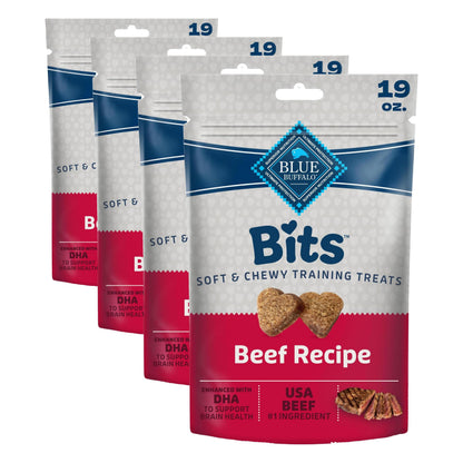 HOTBlue Buffalo Bits Chicken Soft & Chewy Dog Treats, Bite-Sized for Training, Made with Real Chicken & Enhanced with DHA, Heart-Shaped Dog Treats, Made in the USA with Natural Ingredients, 19 oz.