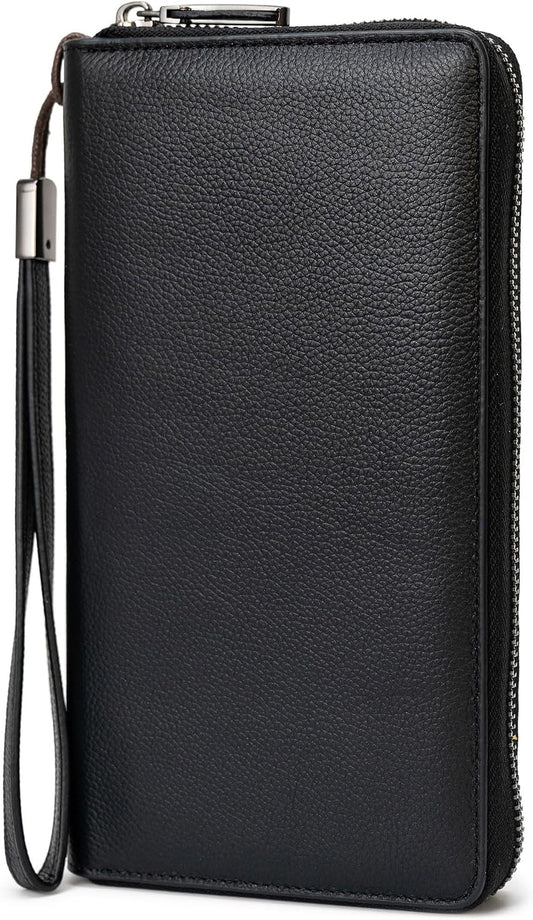 HOTBveyzi Women RFID Blocking Wallet Leather Zip Around Phone Clutch Large Capacity Ladies Travel Purse Wristlet