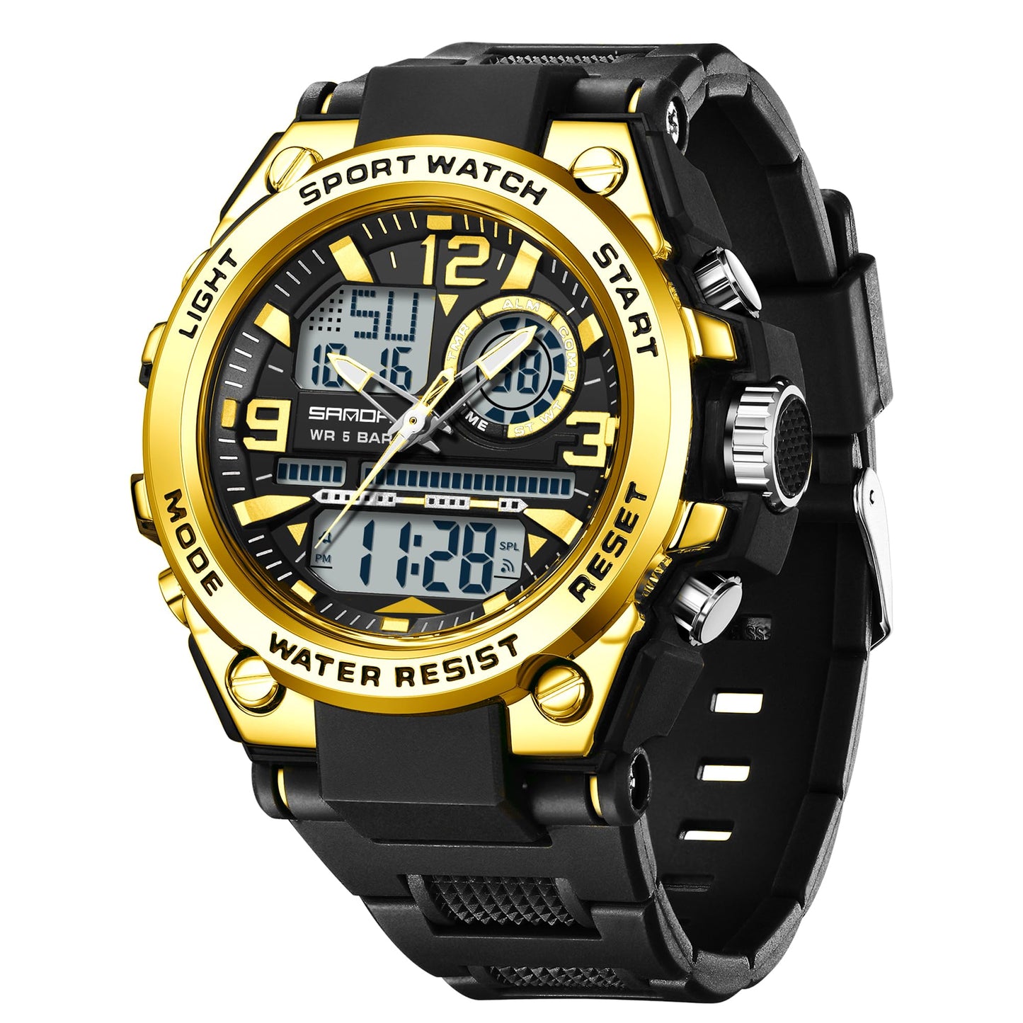 HOTKXAITO Men's Watches Sports Outdoor Waterproof Military Watch Date Multi Function Tactics LED Alarm Stopwatch