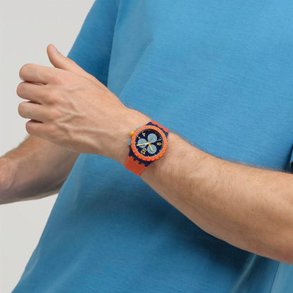 HOTSwatch Unisex Casual Watch Orange Polymer Quartz CAMO Flash