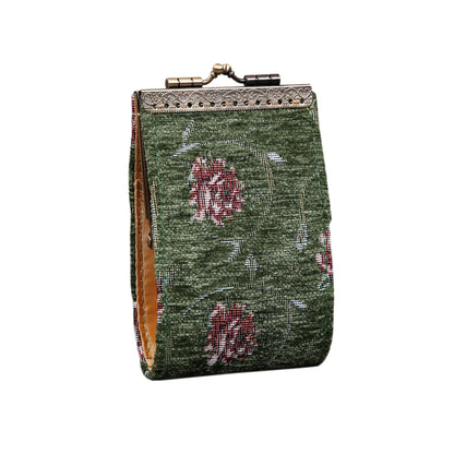 HOTAngelina's Palace Carpet Wallet Vintage Kiss Lock ID Pouch,Clasp Card Holder