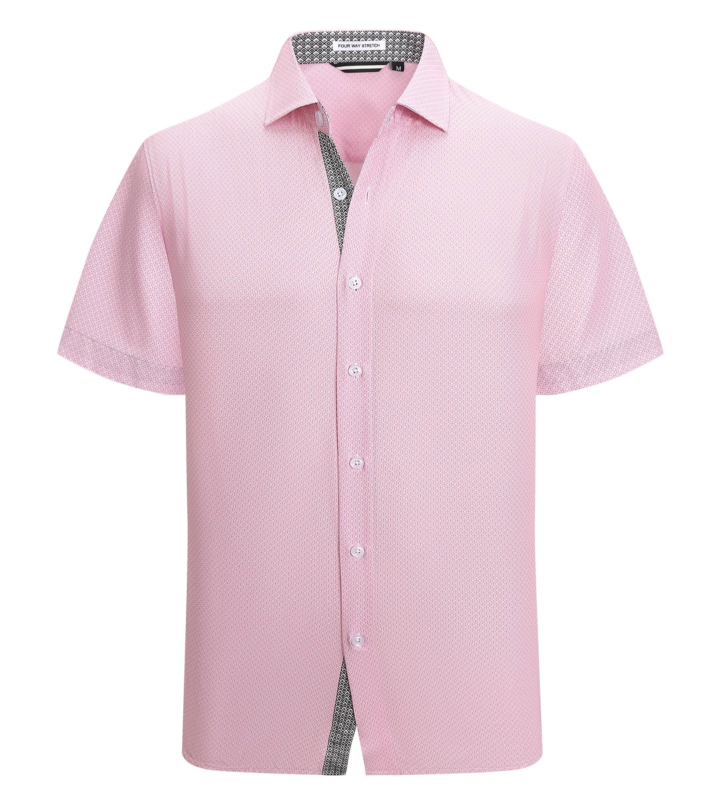 HOTAlex Vando Mens Printed Dress Shirts Easy Care Button Down Shirt | Four-way flexible weave, Inner collar & cuff contrast, Anti-wrinkle texture, Lightweight, Great present for male relatives