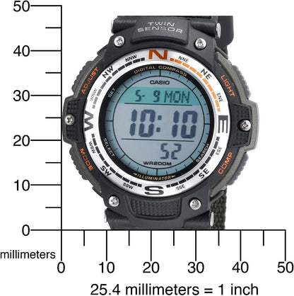 HOTCasio SGW100 Series | Digital Watch & Compass | 200M WR | 100 SEC Stopwatch | Twin Sensor for Direction & Temperature | Low Temp Resistant | World Time | Auto Calendar | Multi Alarm