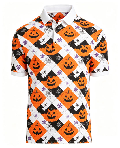 HOTHodaweisolp Golf Shirts for Men Dry Fit Print Moisture Wicking Performance Short Sleeve Polo Shirt