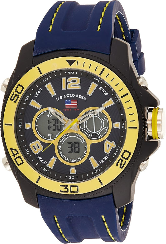 HOTU.S. Polo Assn. Sport Men's US9322 Sport Watch with Navy Silicone Band