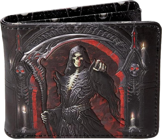 HOTNemesis Now James Ryman You're Next Grim Reaper Wallet, Gothic Skeleton Design, Hand-Painted Alternative Wallet for Gothic Fantasy Fans