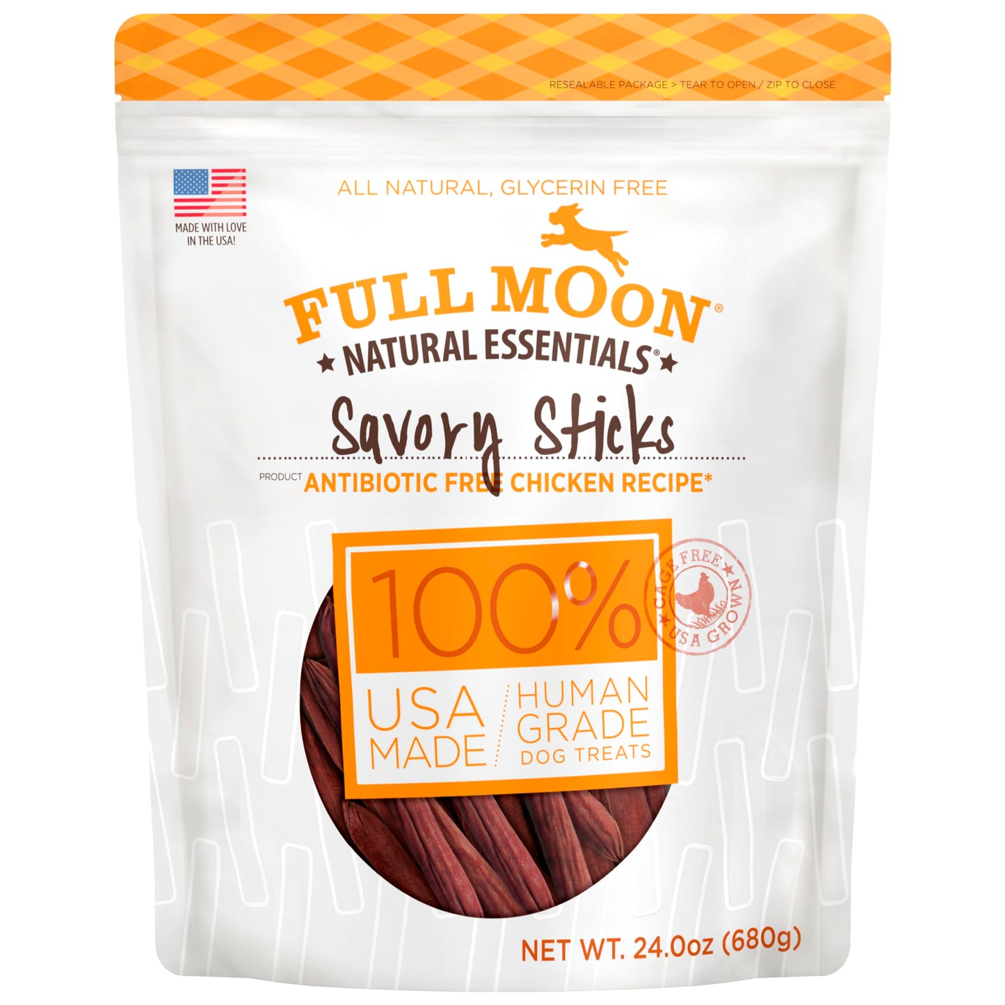 HOTFull Moon All Natural Human Grade Dog Treats, Essential Beef Savory Sticks, 22 Ounce, 1.375 Pound (Pack of 1)