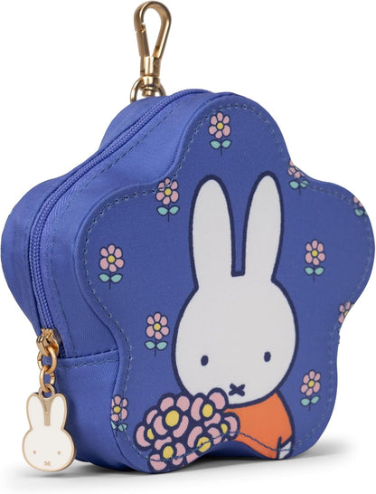 HOTJuJuBe Miffy Flower Fields Mini Coin Purse for Women, Small Zipper Pouch, Cards Cash Change Keys Holder, Cute Travel Wallet