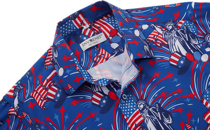 HOTENVMENST Hawaiian Shirt for Men Short Sleeve Beach Printed Summer Button Down Aloha Shirt