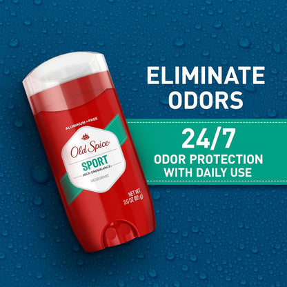 HOTOld Spice Aluminum Free Deodorant For Men, High Endurance, 24/7 Sweat Defense & Odor Protection to Eliminate Odors, 24/7 Freshness & Lasting Scent, Sport Scent, 3.0 oz (Pack of 3)