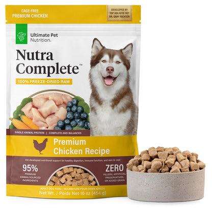 HOTULTIMATE PET NUTRITION Nutra Complete, 100% Freeze Dried Raw Veterinarian Formulated Dog Food with Antioxidants Prebiotics and Amino Acids (1 Pound, Beef)