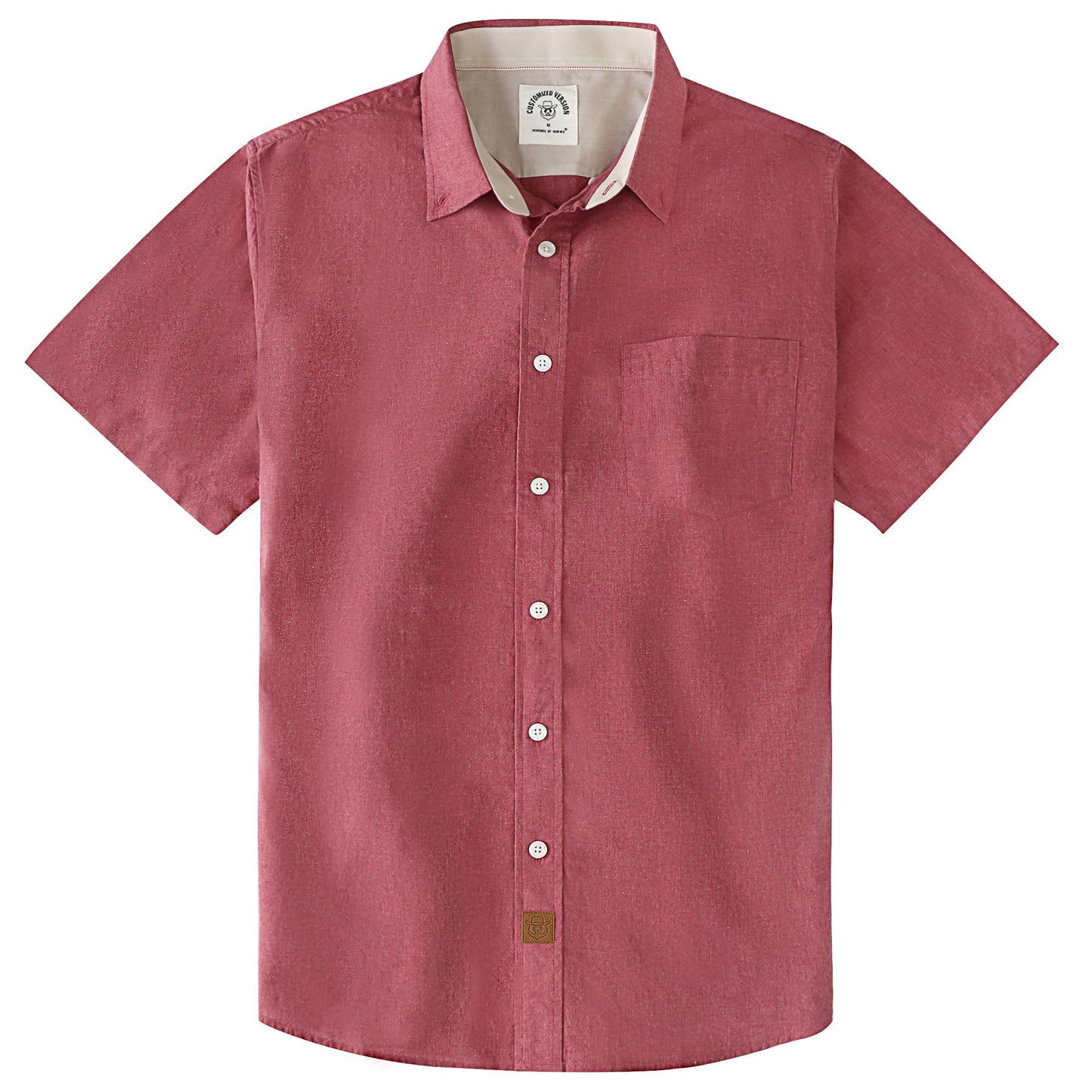 HOTDubinik® Mens Short Sleeve Button Down Shirts 100% Cotton Plaid Men's Casual Button-Down Shirts with Pocket