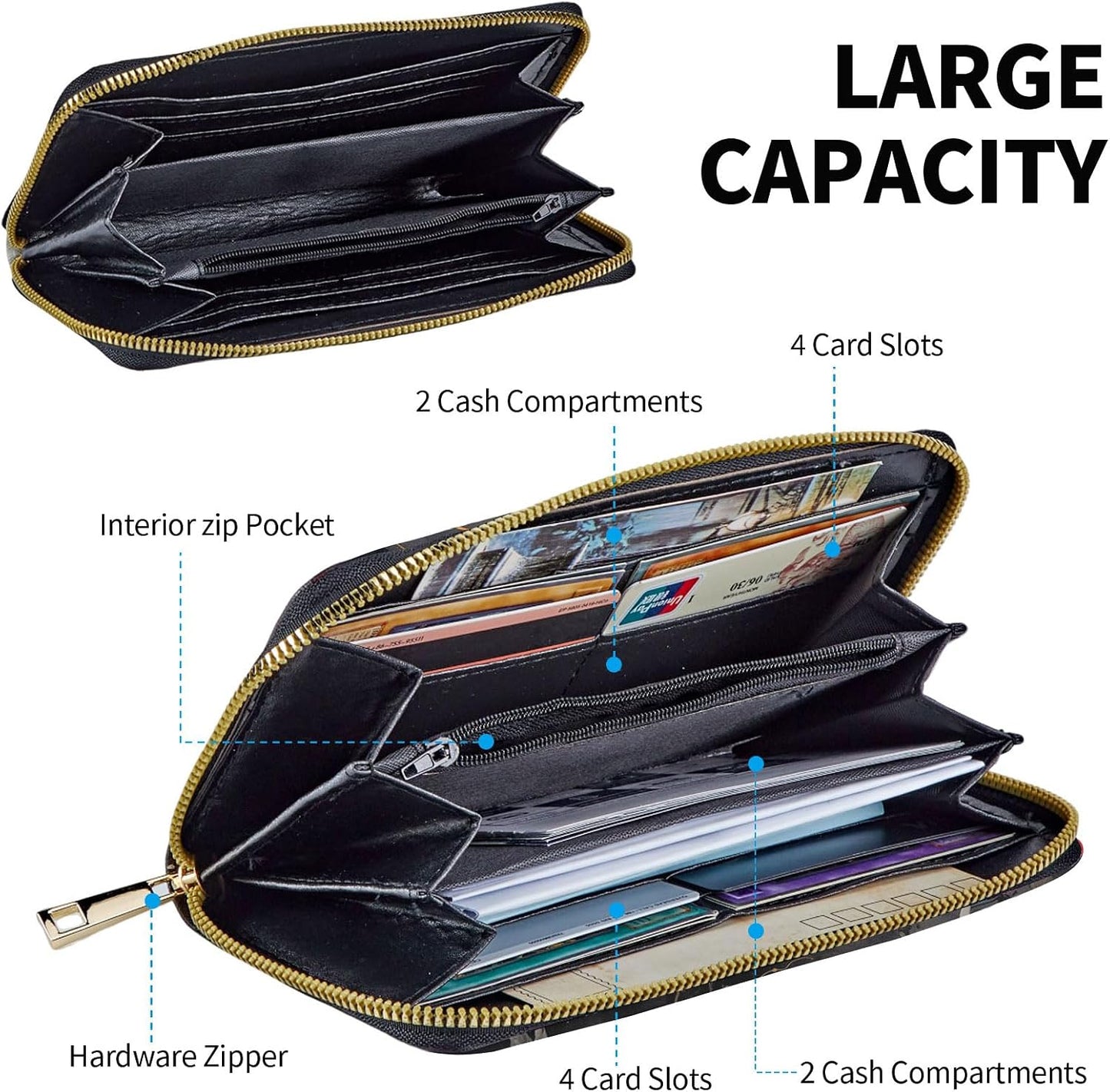 HOTWomen Wallets Large Capacity Clutch Purse for Men Women Ladies Slim Purse Credit Card Holder