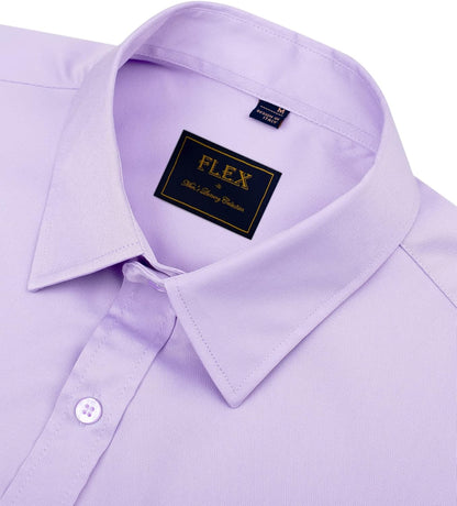 HOTJ.VER Men's Dress Shirts Solid Long Sleeve Stretch Wrinkle-Free Formal Shirt Business Casual Button Down Shirts