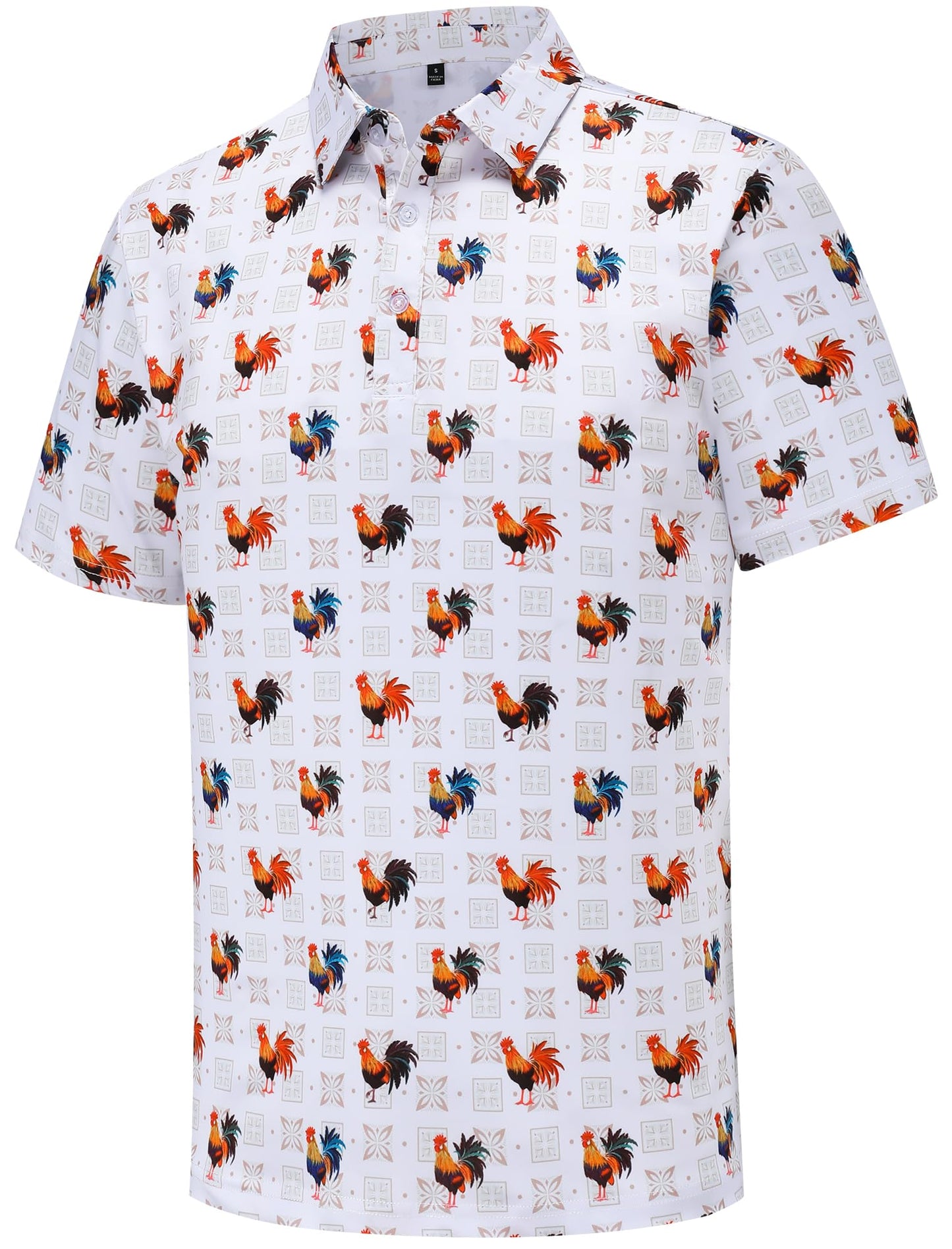 HOTMens Golf Polo Shirts Short Sleeve Performance Moisture Wicking Dry Fit Casual Print Funny Golf Polo Shirts for Men