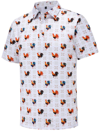 HOTMens Golf Polo Shirts Short Sleeve Performance Moisture Wicking Dry Fit Casual Print Funny Golf Polo Shirts for Men
