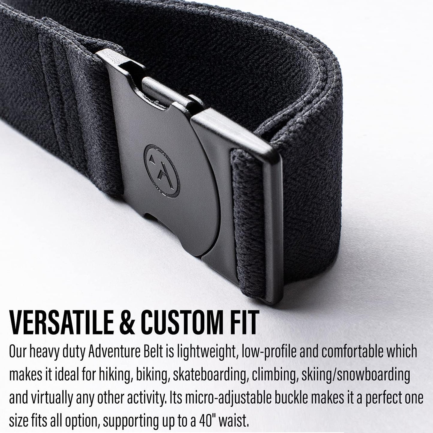 HOTArcade Men's Long Belt, Up to 50 Inch Waist, Stretch Webbing, Non-Metal Travel Friendly Buckle, Ski & Snowboard Belt