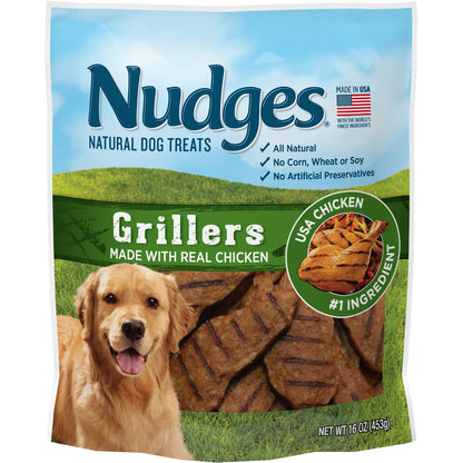HOTBlue Buffalo Nudges Steak Grillers Natural Dog Treats, Meaty Dog Snacks, Healthy Reward or Training Treat, Made in the USA with Real Beef, No Artificial Preservatives, 16 oz.