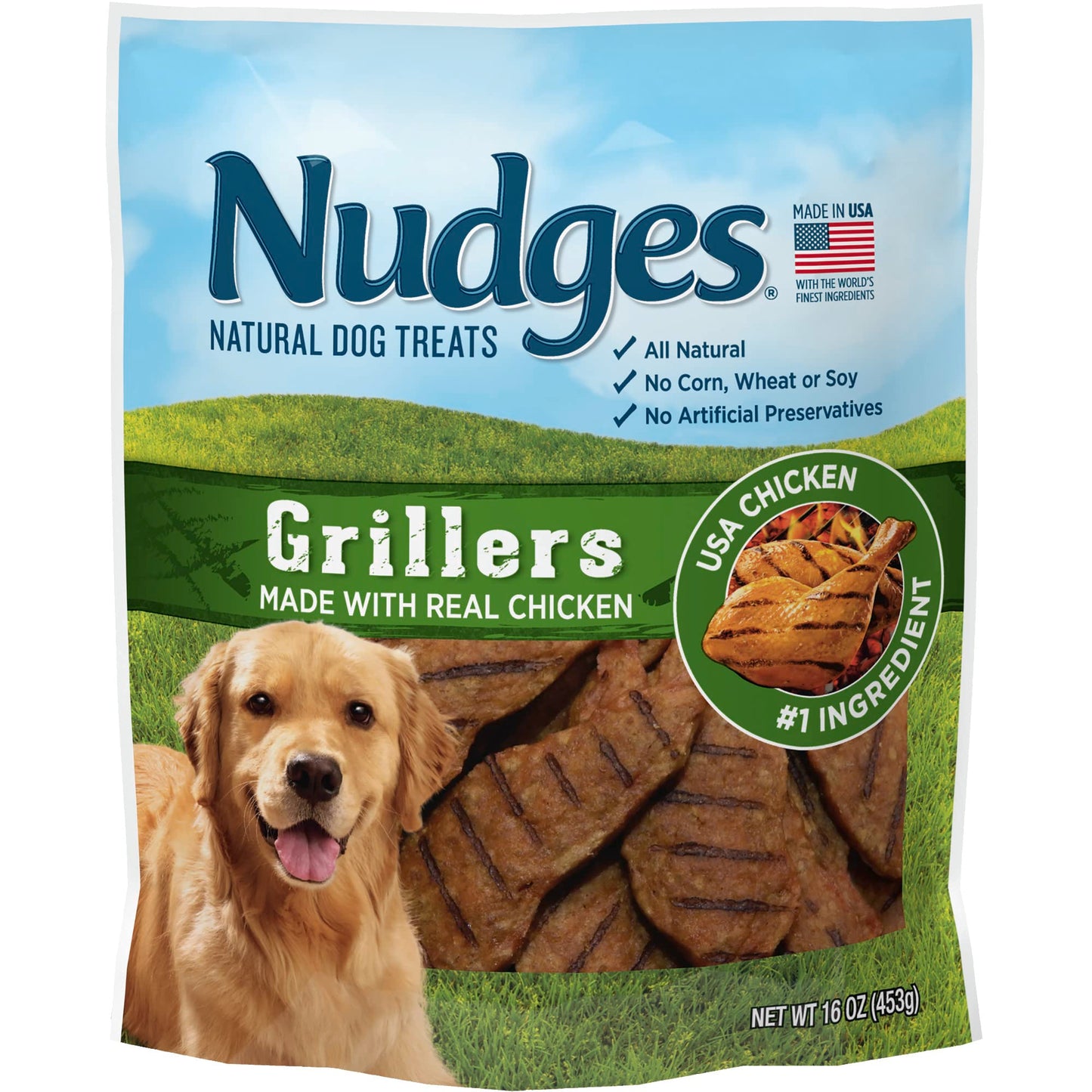 HOTBlue Buffalo Nudges Chicken Homestyle Natural Dog Treats, Pot-Pie-Inspired Recipe, Healthy Reward or Training Treat, Made in the USA with Real Chicken, No Artificial Preservatives, 16 oz.