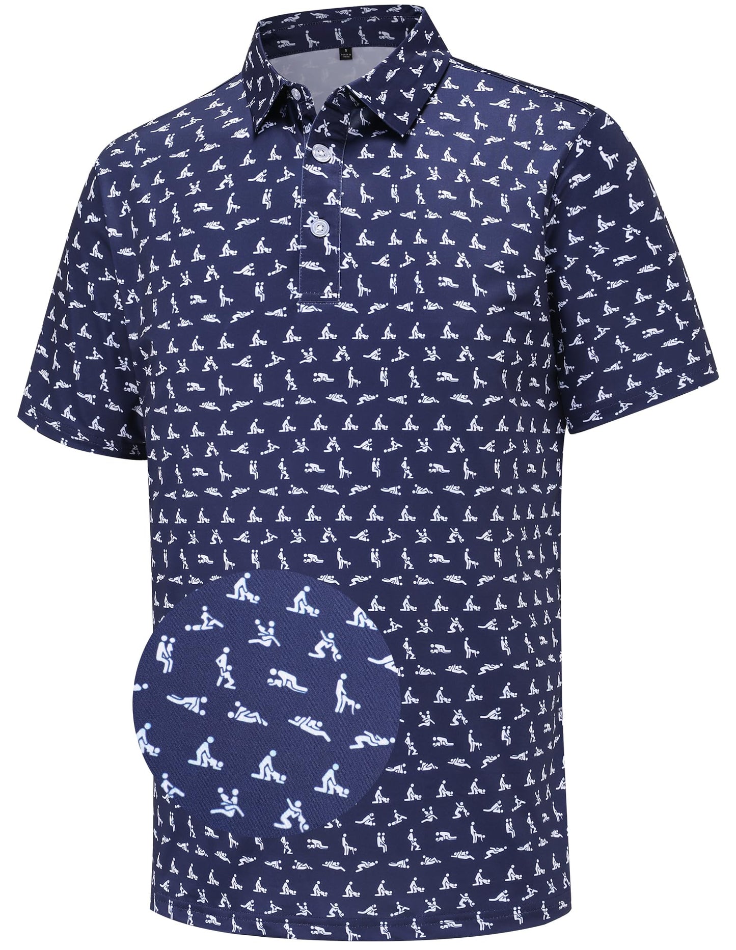 HOTMens Golf Polo Shirts Short Sleeve Performance Moisture Wicking Dry Fit Casual Print Funny Golf Polo Shirts for Men