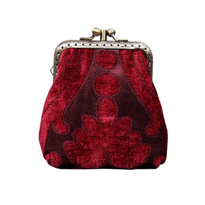 HOTCarpet Bag Double Kiss Clasp Coin Purse Pouch,Vintage Change Wallet Card Holder