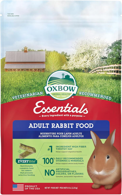 HOTOxbow Essentials Adult Rabbit Food, Timothy Hay Rabbit Pellets, USA, 5 lb