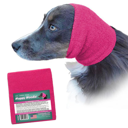 HOTHappy Hoodie The Original Dog & Cat Calming Band - American Brand - Anxiety Relief/Noise Protection - Grooming - Thunder - Fireworks (Large, Black) - Since 2008