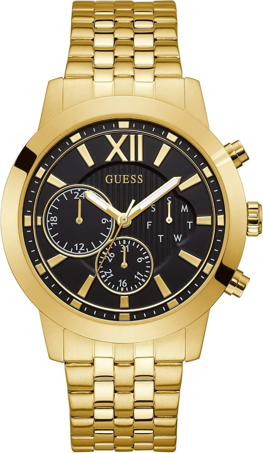 HOTGuess Women's Gold-Tone + Black Multifunction Steel Bracelet Watch