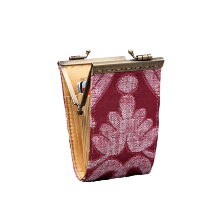 HOTAngelina's Palace Carpet Wallet Vintage Kiss Lock ID Pouch,Clasp Card Holder