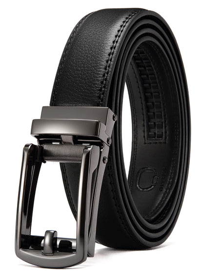 HOTCHAOREN Mens Dress Belt - Ratchet Belt Leather 1 1/4" Comfort Click - Perfect Companion to Mens Dress Shoes